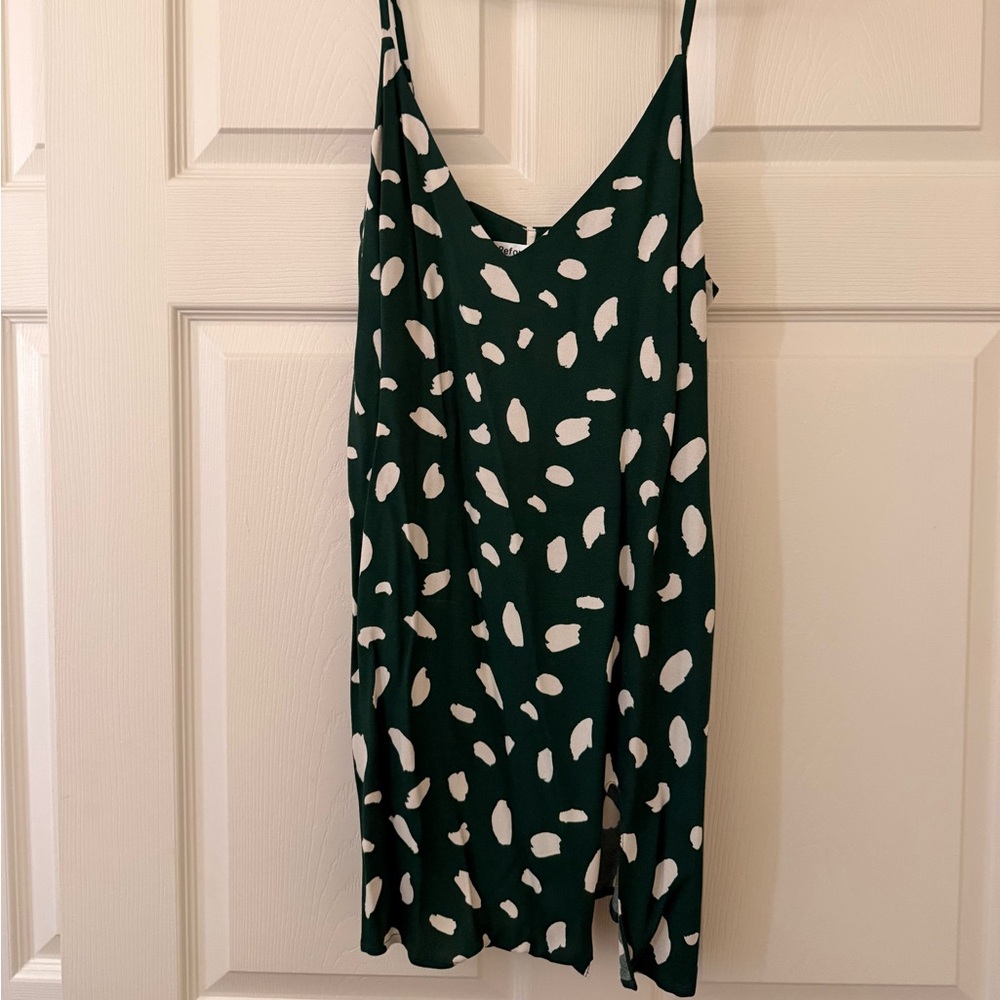 Reformation Green Spotted Dress Small